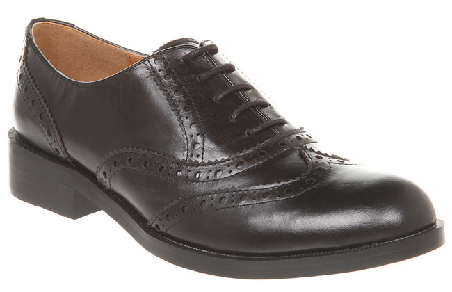 Office Frank Black Leather Flats