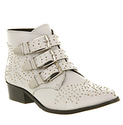 Grazzia Loves Office Nighthawk Ankle Boots White Leather