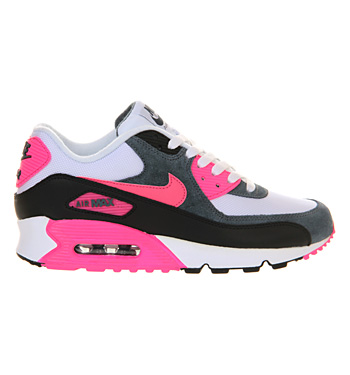 Nike Air Max 90 White Dark Army Blue Pink - Office Girl