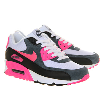 Nike Air Max 90 White Dark Army Blue Pink - Office Girl