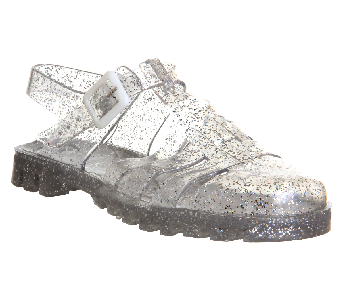 JuJu Maxi Low Jelly  Shoes  Multi Glitter Sandals 