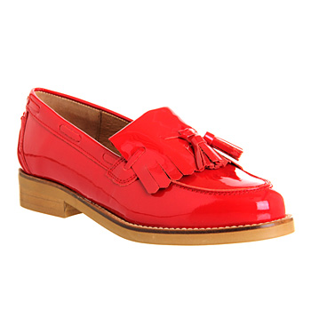 Office Extravaganza Loafer Red Patent Leather - Flats