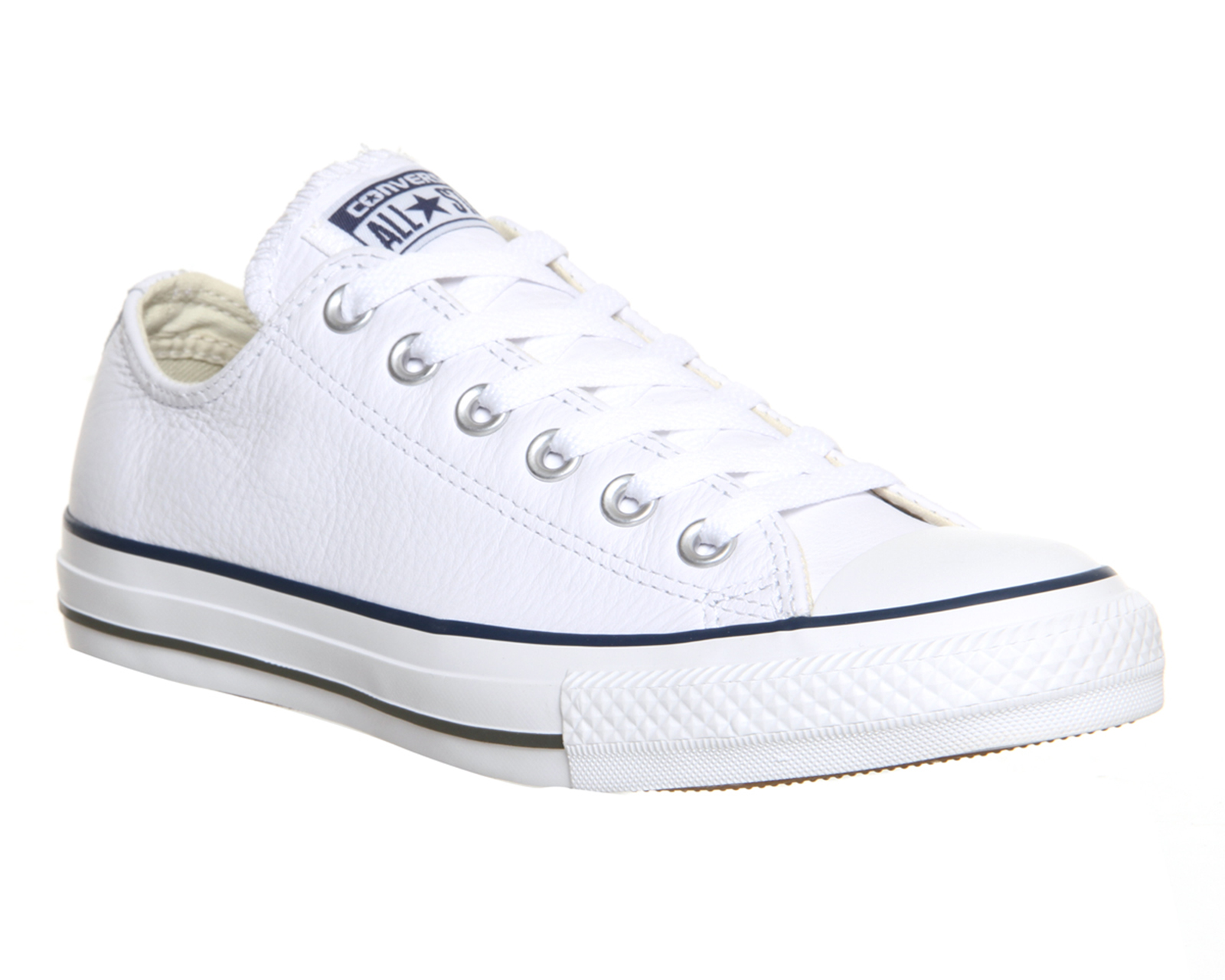 Star Low Leather White Navy 