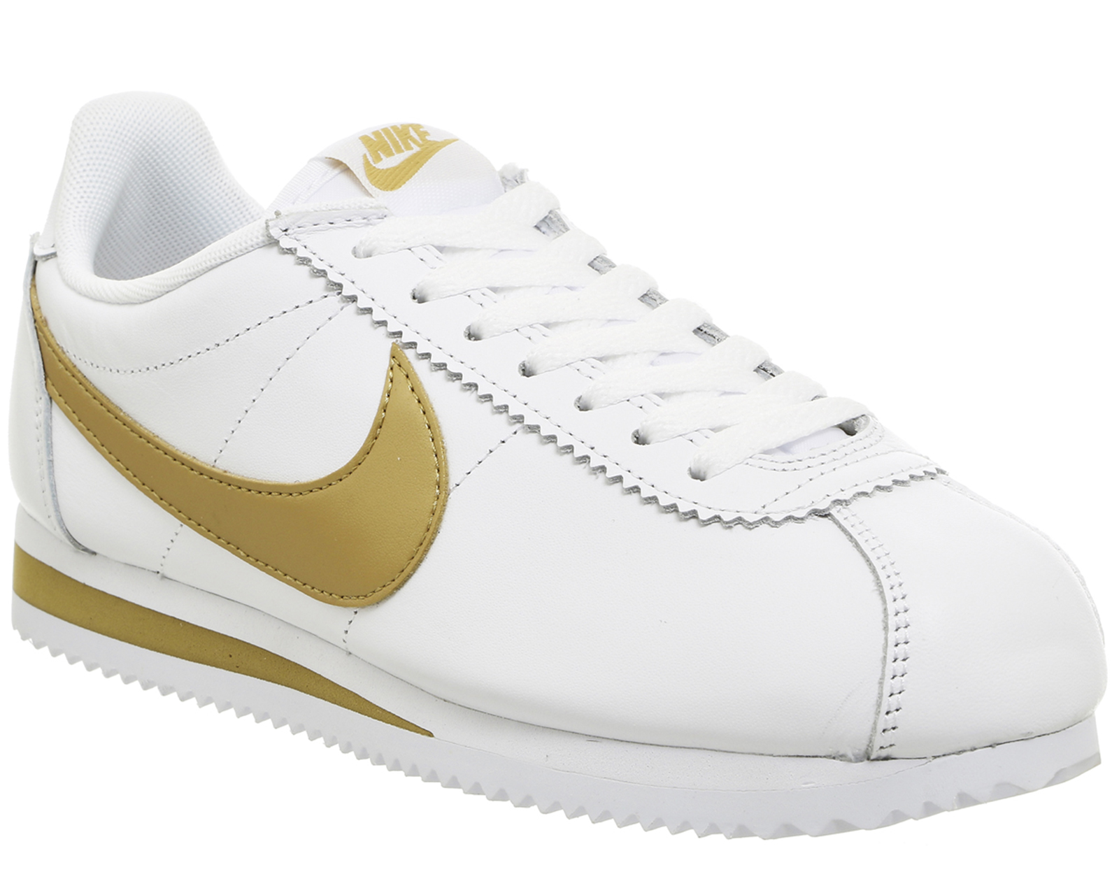 Nike Classic Cortez OG Trainers White Metallic Gold - Hers trainers