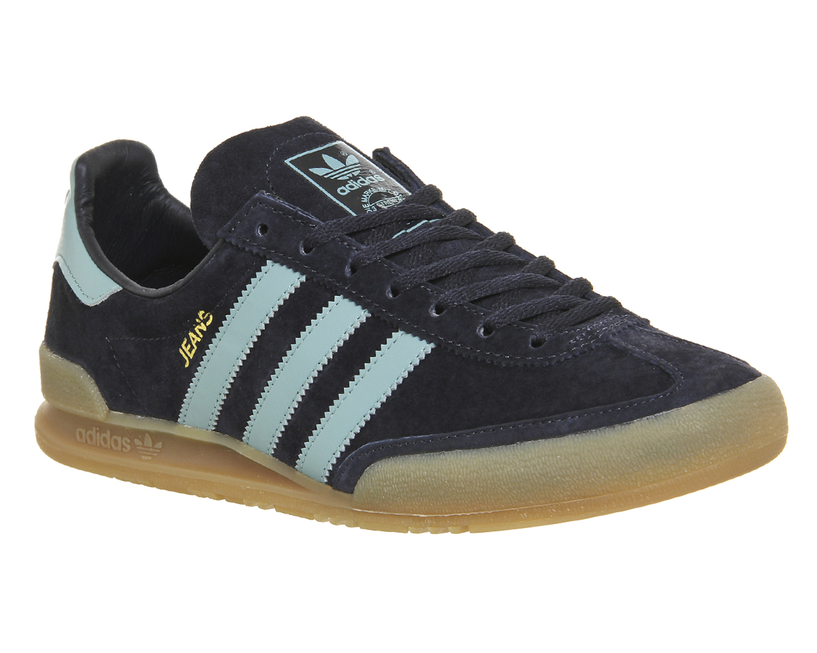 navy adidas jeans trainers