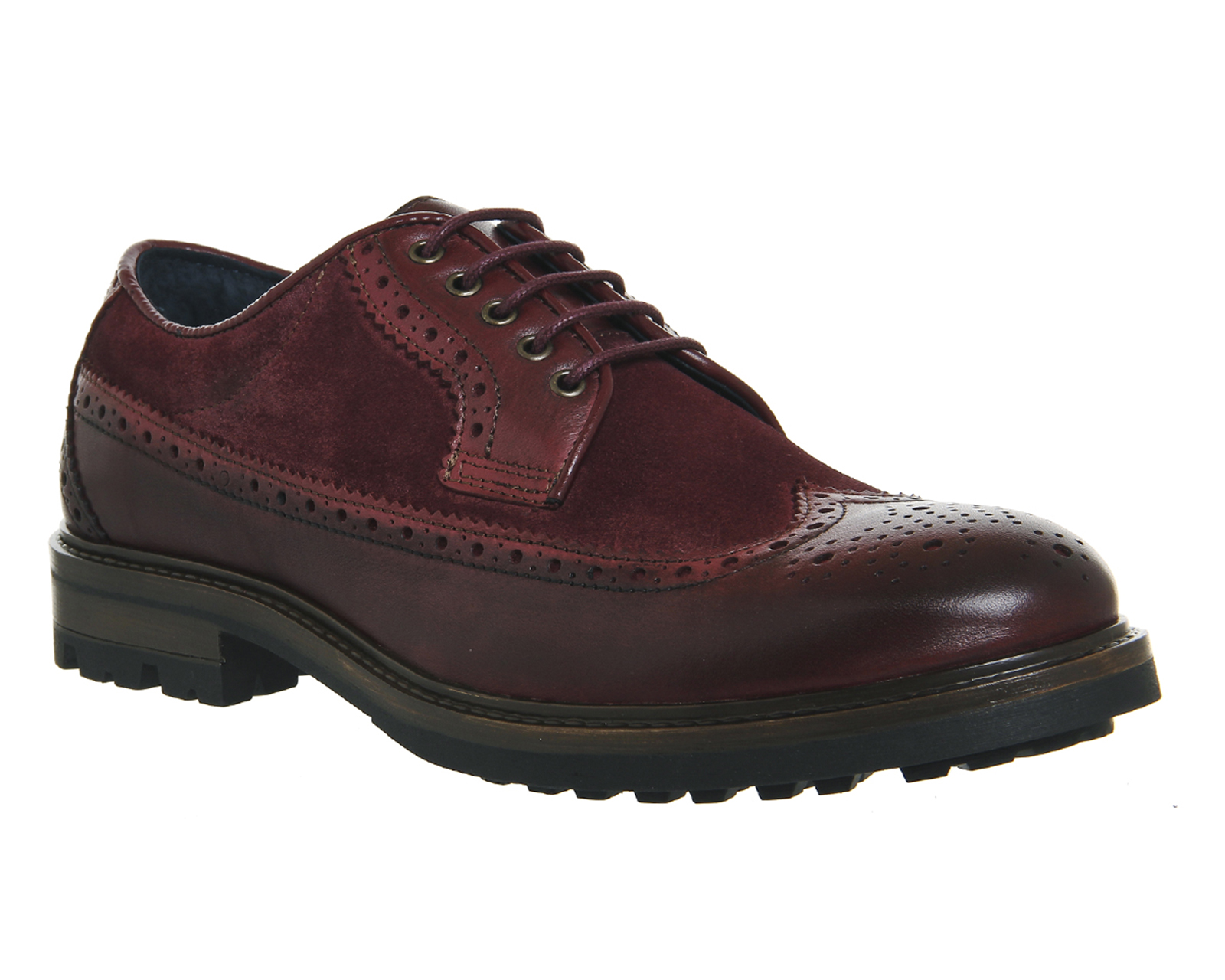 Ask the MissusCanberra Brogue Cleat SoleBurgundy Leather Suede