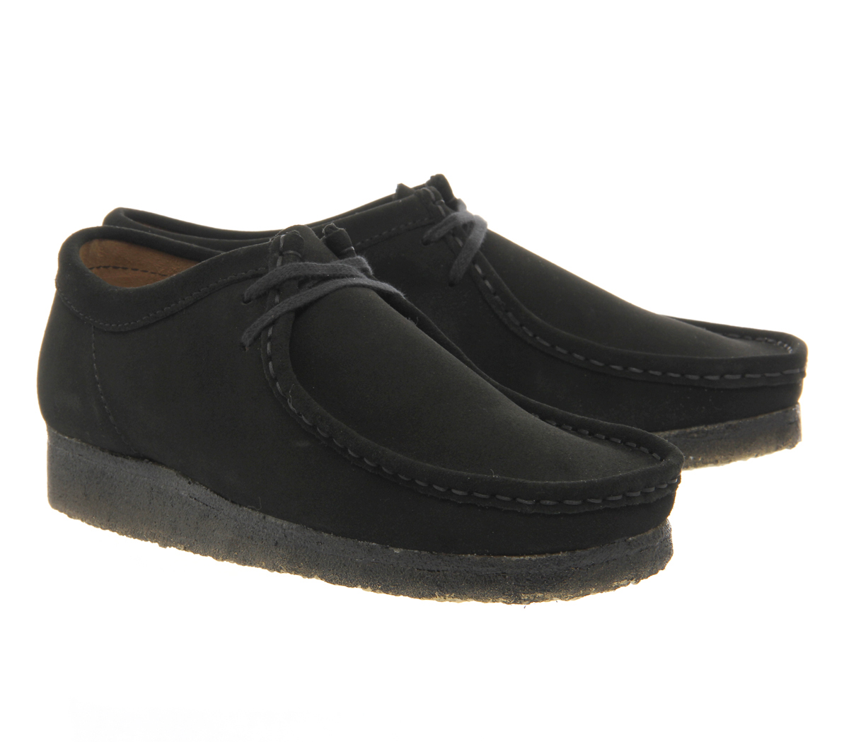 Clarks Originals Wallabee Shoes Black Suede - Casual