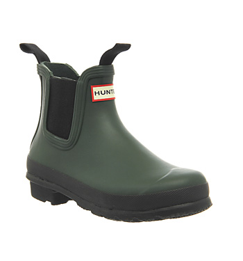 Hunter Original Chelsea Two Tone Wellies Forest Green - Ankle Boots