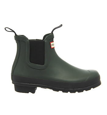 Hunter Original Chelsea Two Tone Wellies Forest Green - Ankle Boots