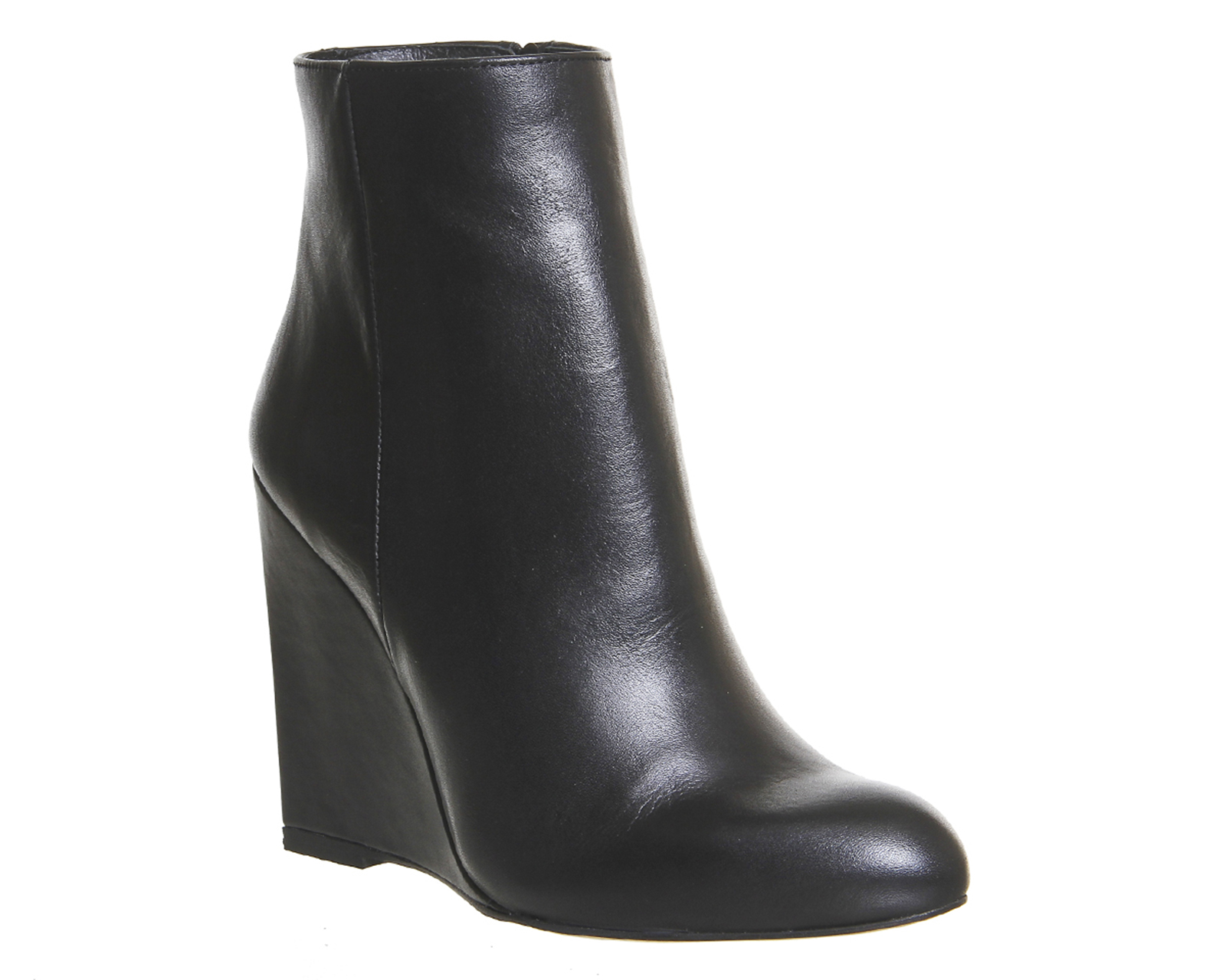 OFFICEIf Only Wedge BootsBlack Leather