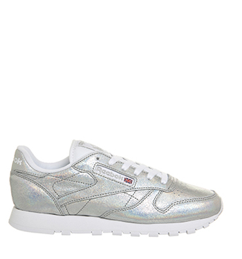 reebok classic leather silver glitter iridescent exclusive
