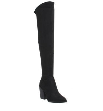 Knee Boots Black Suede - Knee High Boots
