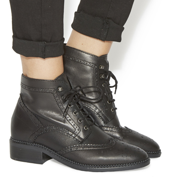 black lace up brogue boots