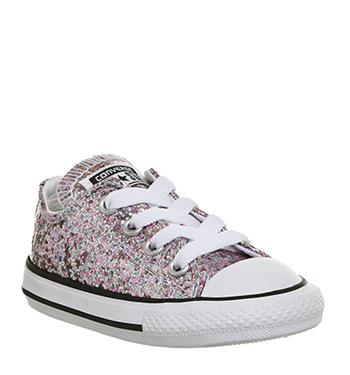 converse all star low youth vapour pink glitter exclusive